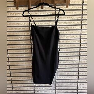 Black Mini Dress with Sparkle Fringe Detail